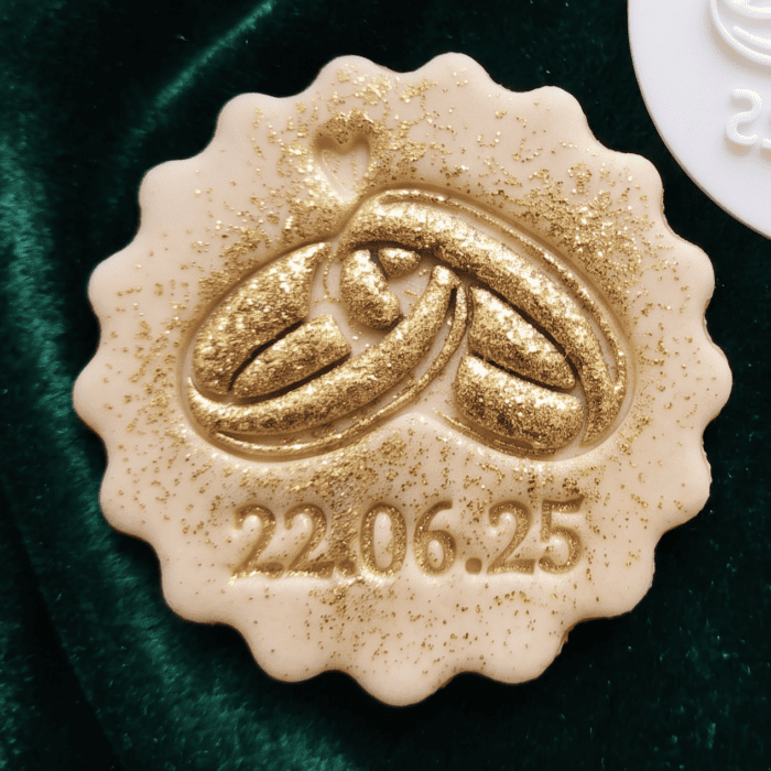 Personalised Wedding Rings & Date Cookie Stamp (1) Personalised Wedding Rings & Date Cookie Stamp