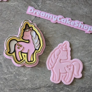 Cute Unicorn Cookie Cutter & Embosser Set