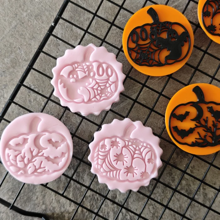 Pumpkin Halloween Cookie Cutter & Stamp Set of 3