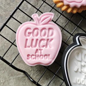 Good Luck at School Apple Cookie Cutter & Embosser Set