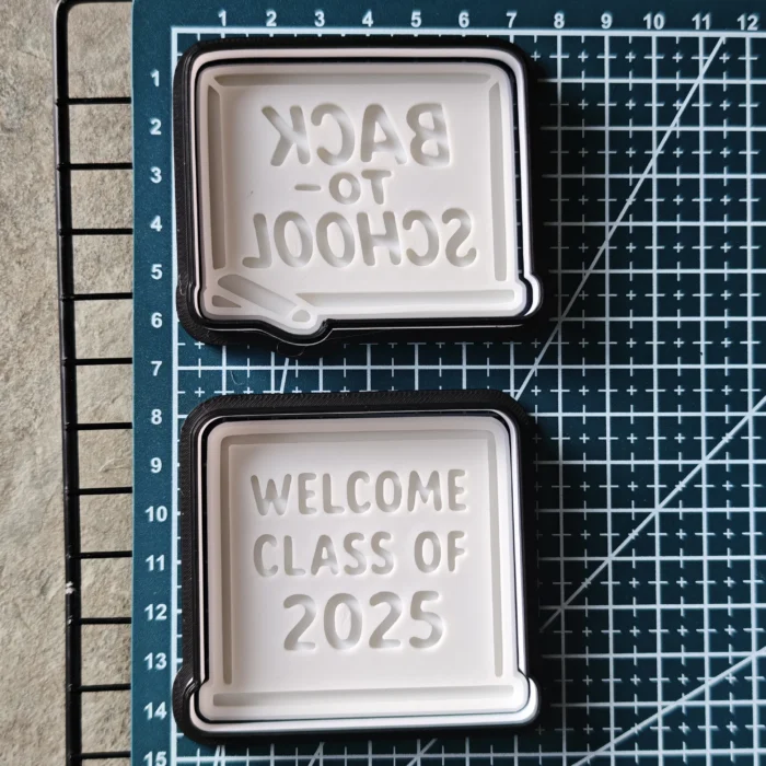 Back to School Cookie Cutter & Stamp Set | Teacher Appreciation | Custom Fondant Embosser | School Bus, Pencil, Apple Baking Tools