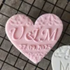 Personalised MR & MRS Heart Sharped Cookie Stamp with Date | Custom Wedding Biscuit | Embossers fondant / cupcakes icing