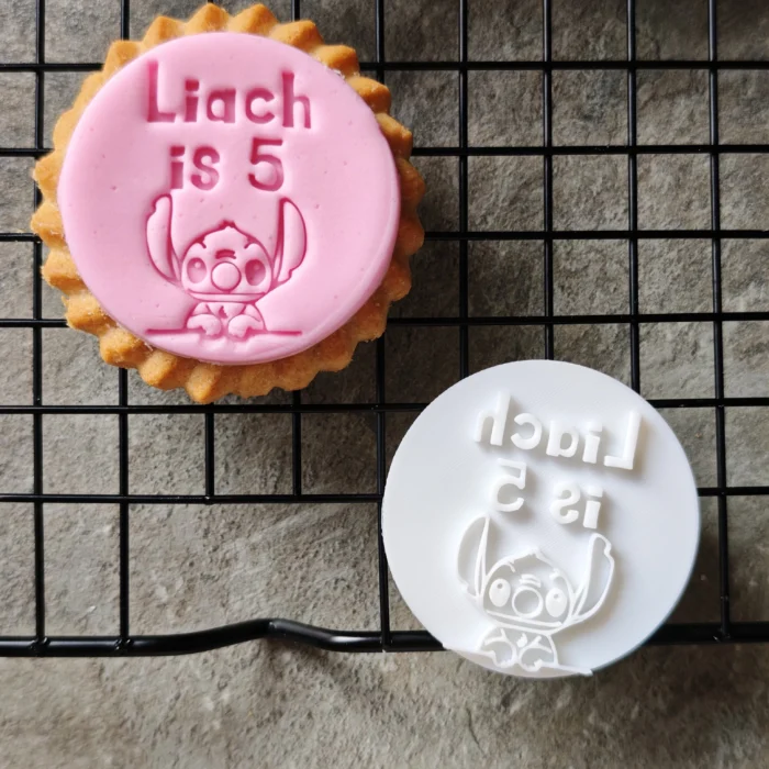 Custom Birthday Lilo and Stitch Birthday Cookie Stamp Embosser - Cute Lilo & Stitch Stamp for Baking UK 2025 | Cookie Cutter