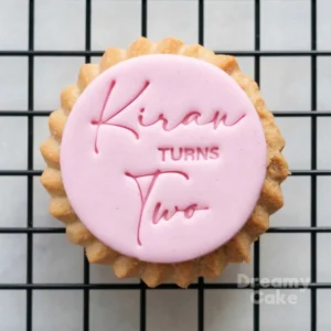 Personalised Name & Age Birthday Cookie Stamp | Turns Design
