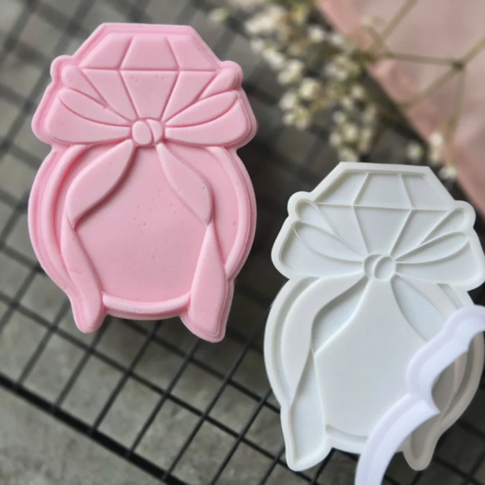 Big Bow Plaque Fondant Embosser with Matching Cutter