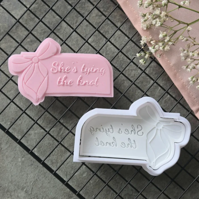 She’s Tying the Knot Fondant Embosser with Plaque Cutter (1) She’s Tying the Knot Fondant Embosser with Plaque Cutter