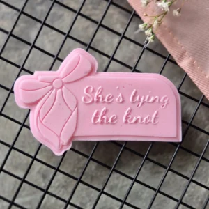 She's Tying the Knot Bow Plaque Cookie Stamp Set