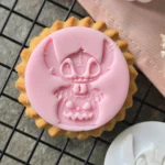 Stitch Halloween Fondant Embosser | Cute Monster with Pumpkin Cookie Stamp | Round Cutter Option, UK