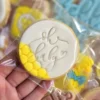 Oh Baby Fondant Embosser | Baby Shower Cookie Stamp | Script Round with Cutter Option Stencil M&S biscuit