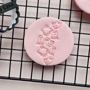 Mini Ghosts Pattern Cookie Stamp | Halloween Texture Embosser
