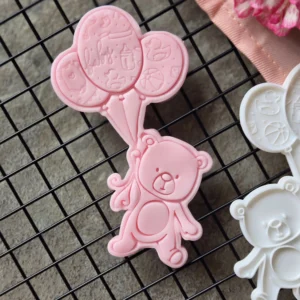Teddy Bear with Balloons Cookie Cutter & Embosser Set