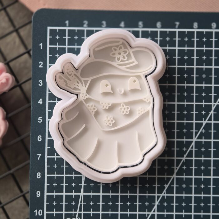 Cowgirl Ghost Fondant Embosser | Western Halloween Cookie Stamp | Cute Spooky Biscuit