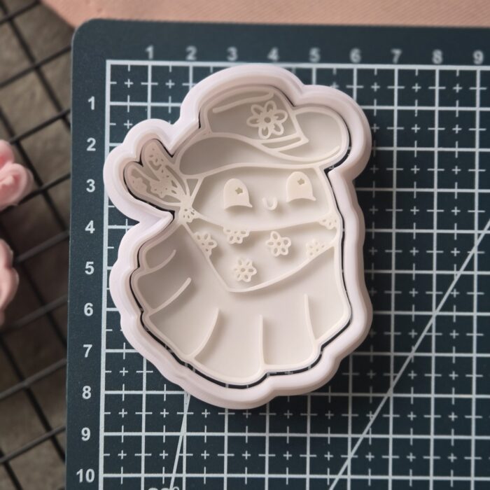 20251004_132432 Cowgirl Ghost Fondant Embosser | Western Halloween Cookie Stamp | Cute Spooky Biscuit