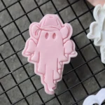 Cowboy Ghost Tall Fondant Embosser | Western Halloween Cookie Stamp