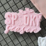 Spooky Season Plaque Fondant Embosser | Halloween Cookie Stamp with Ghost & Bats | Plaque Cutter Option, UK