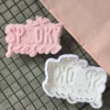 20251004_133609 Spooky Season Plaque Fondant Embosser | Halloween Cookie Stamp with Ghost & Bats | Plaque Cutter Option, UK