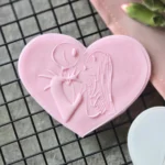 Spooky Lovers Heart Fondant Embosser | Gothic Couple Cookie Stamp | Halloween & Gothic Romance