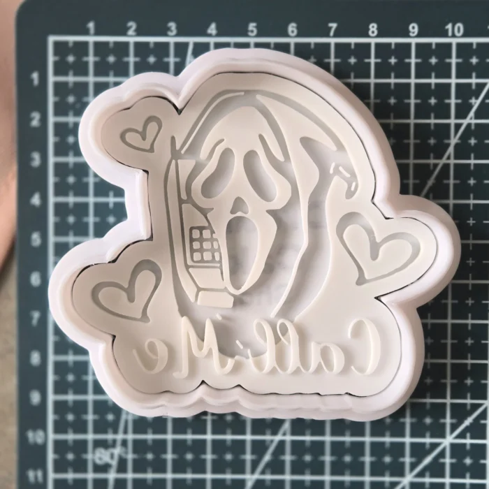 20251004_134419 Call Me Ghost Fondant Embosser | Cute Halloween Cookie Stamp with Hearts