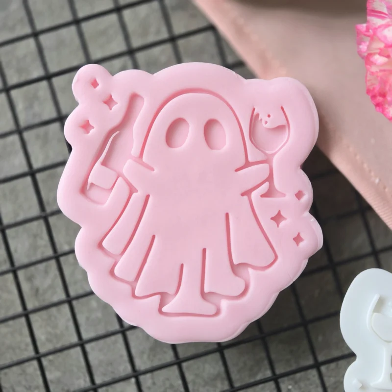 20251004_134651 Cheers Ghost Fondant Embosser | Wine Glass Halloween Cookie Stamp | Party Biscuit