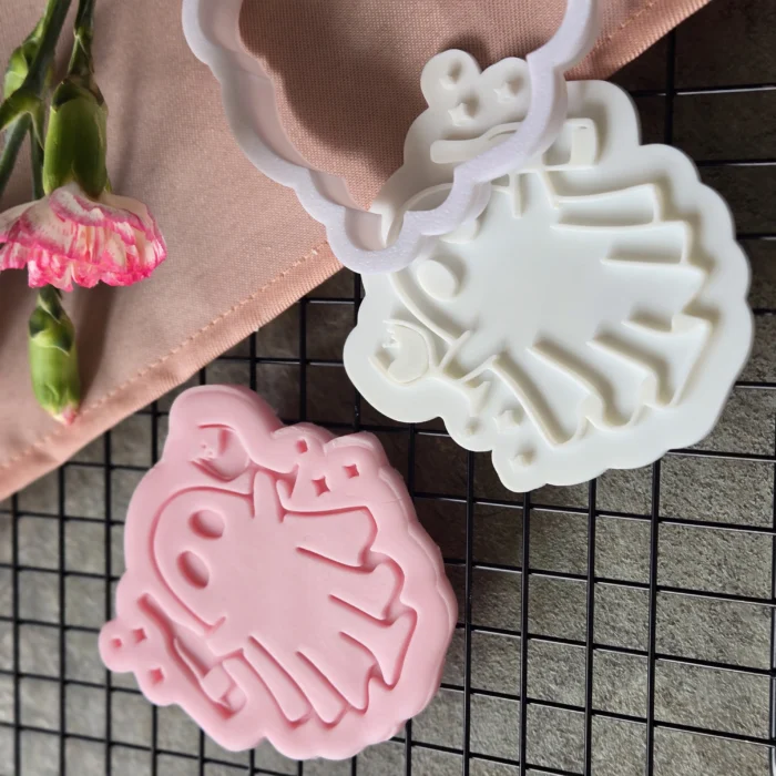 Cheers Ghost Fondant Embosser | Wine Glass Halloween Cookie Stamp | Party Biscuit