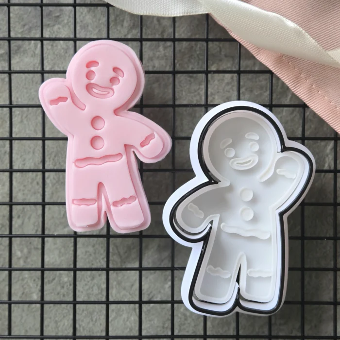 Gingerbread Man Waving Cookie Cutter & Fondant Embosser