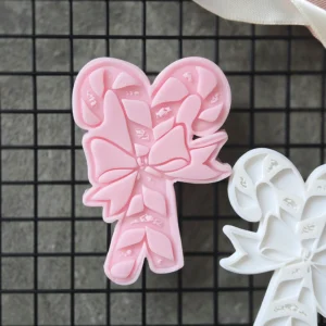 Candy Cane Bow Cookie Cutter & Embosser Set