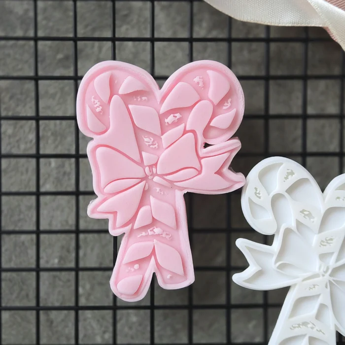 20251011_125525 Candy Cane Bow Cookie Cutter & Fondant Embosser