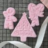 Merry Christmas Tree Cookie Cutter & Fondant Embosser | Ornament Pattern |