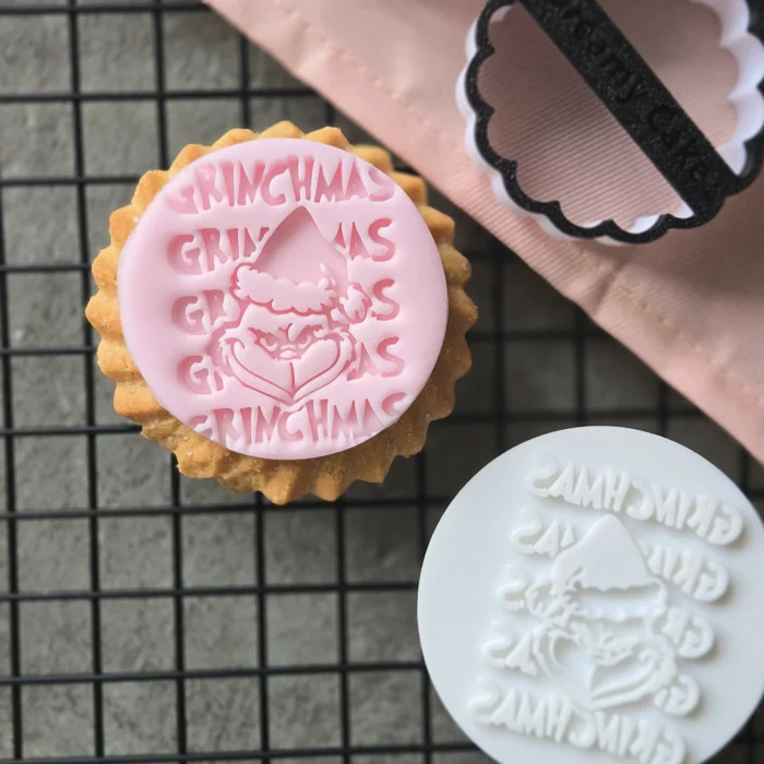 Merry Grinchmas Cookie Stamp | Christmas Fondant Embosser | MS Biscuit