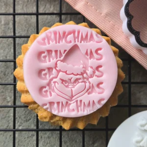 Merry Grinchmas Cookie Stamp | Grinch-Inspired Fondant Embosser