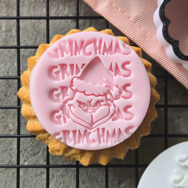 Merry Grinchmas Cookie Stamp | Christmas Fondant Embosser | MS Biscuit