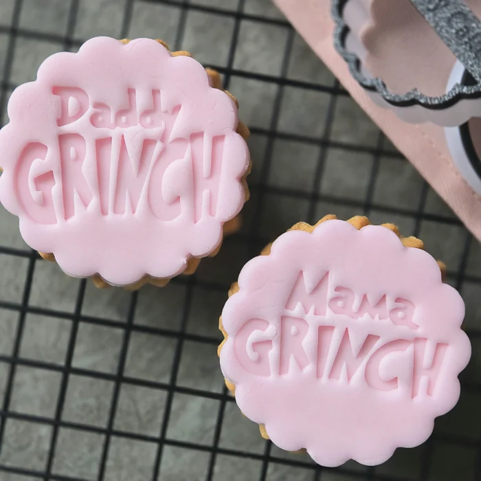 Mama/Daddy Grinch Christmas Cookie Stamp Set