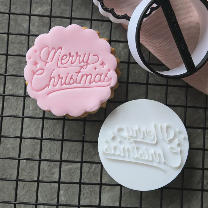 Merry Christmas Cookie Stamp | Christmas Fondant Embosser