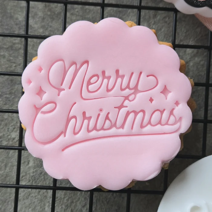 Merry Christmas Cookie Stamp | Christmas Fondant Embosser