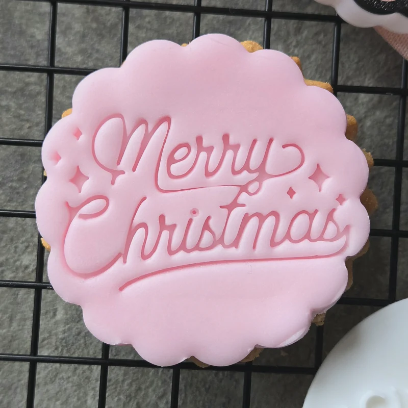 Merry Christmas Cookie Stamp | Christmas Fondant Embosser