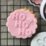 Ho Ho Ho Fondant Stamp with Santa Hat