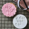 Ho Ho Ho Fondant Stamp with Santa Hat