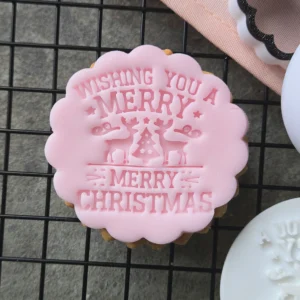Wishing You a Merry Christmas Cookie Stamp | Fondant Embosser