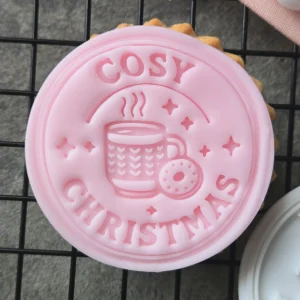 Cosy Christmas Mug Cookie Stamp | Fondant Embosser