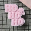 HO HO HO Cookie Cutter & Fondant Embosser with Santa Hat