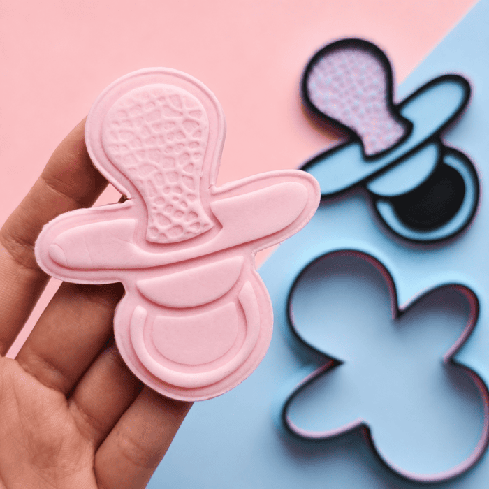 Baby Dummy Cookie Cutter & Embosser Set (3) Baby Dummy Cookie Cutter & Embosser Set