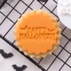 Halloween Fondant Embosser (1) Halloween cookie stamp with round and scalloped cutter options