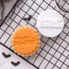 Halloween Fondant Embosser (2) Happy Halloween pumpkin cookie stamp with embossed fondant result