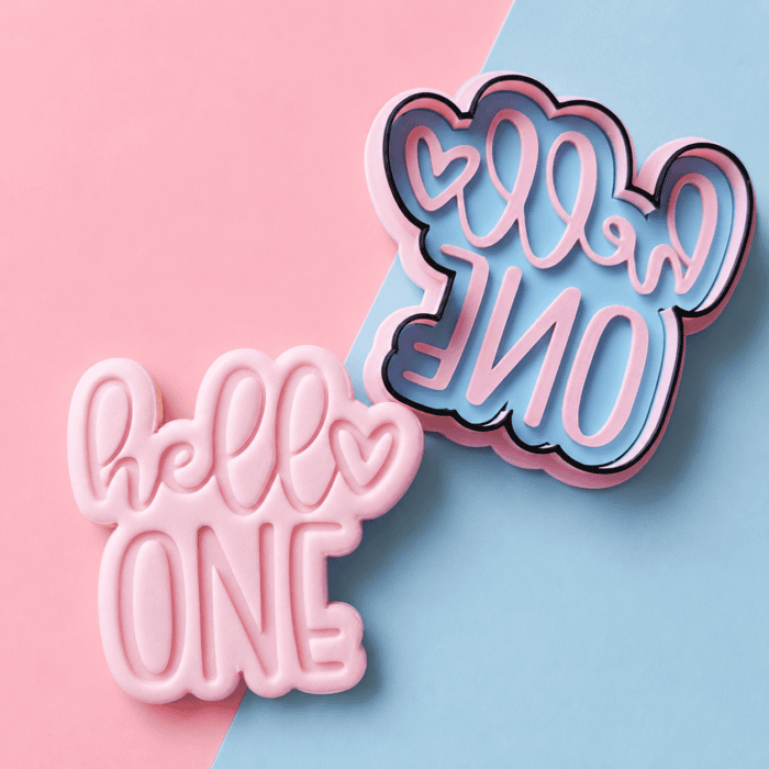 Hello One Crown Cookie Cutter & Embosser Set (1) Hello One Crown Cookie Cutter & Embosser Set