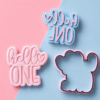 Hello One Crown Cookie Cutter & Embosser Set (2) Hello One Crown Cookie Cutter & Embosser Set