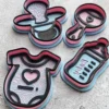 Baby Bottle Cookie Cutter & Embosser | Baby Shower Biscuit Set | Feeding Bottle Cookie Tool, UK