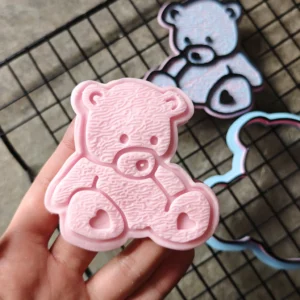 Textured Teddy Bear Cookie Cutter & Embosser Set