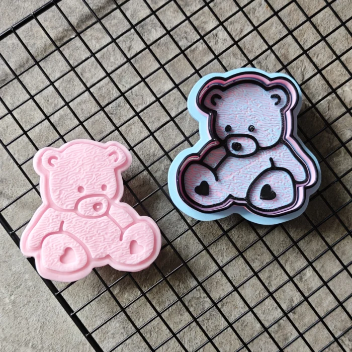 IMG_20250725_145239 Teddy Bear Cookie Cutter & Fondant Embosser | Textured Baby Biscuit