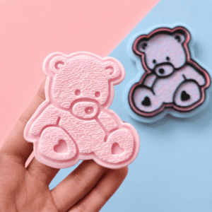 Textured Teddy Bear Cookie Cutter & Embosser Set