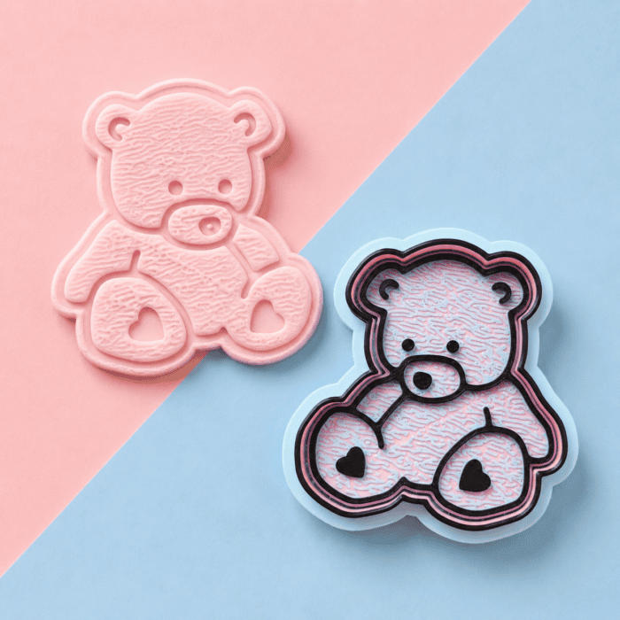Textured Teddy Bear Cookie Cutter & Embosser Set (2) Textured Teddy Bear Cookie Cutter & Embosser Set